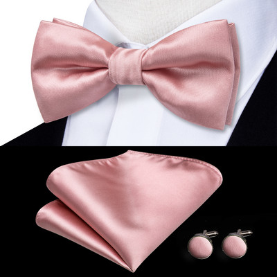 Hi-Tie jacquard selyem fekete arany csíkos férfi csokornyakkendő felnőtt csokornyakkendő zsebkendő mandzsettagombok készlet előre megkötött férfi pillangó csokorcsomó ajándék