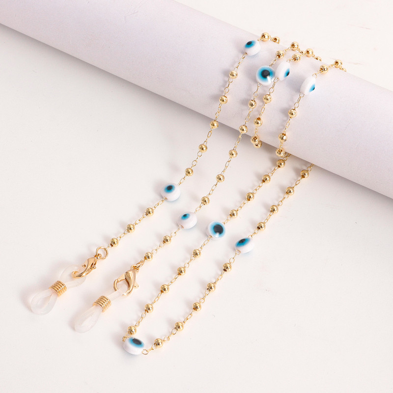 Szemüvegek Láncmaszk Zsinór Akril Evil Eye Ötvözet Gyöngyök Tartó Kötél Szíj Elveszett szemüvegek Láncok 2022 Divat Ékszerek Új