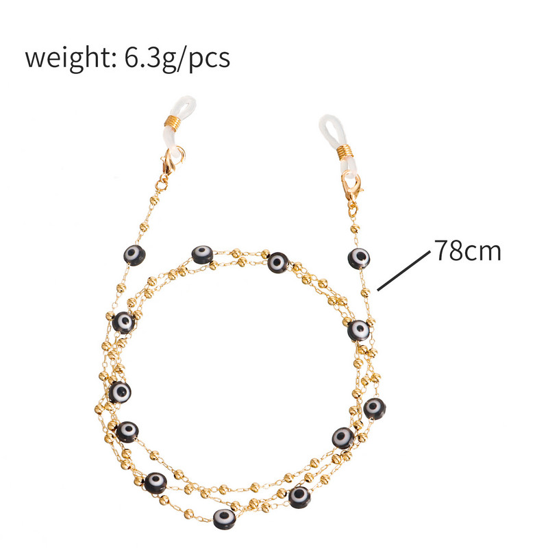 Szemüvegek Láncmaszk Zsinór Akril Evil Eye Ötvözet Gyöngyök Tartó Kötél Szíj Elveszett szemüvegek Láncok 2022 Divat Ékszerek Új