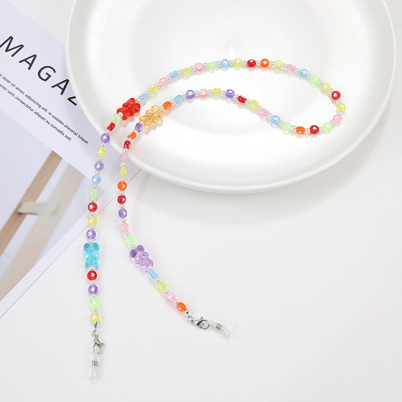 Divat Szemüveglánc Gyerekeknek Aranyos Medve Napszemüveg Zsinór Tartó Elveszett maszk Szíj Akasztható Nyak Szemüvegek Ékszer Ajándék