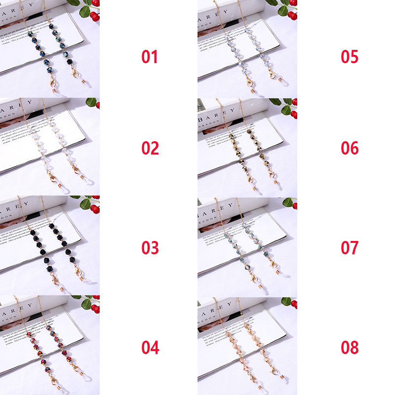 1 db Női Bohém kristály gyöngyös szemüveg láncok zsinóros arcmaszk lánctartó szemüveg kötél napszemüveg zsinór nyakpánt ajándék