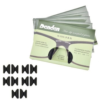 20 бр. = 10 двойки черни/бели цветни силиконови противоплъзгащи се подложки за нос за очила, слънчеви очила, стъклени очила, скоби, опори