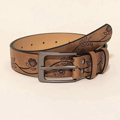 Mintás nyomtatás Retro Y2K övek nők számára Luxus Designer márkájú csatos deréköv Női Pu bőr Hip Hop divatos derékpánt