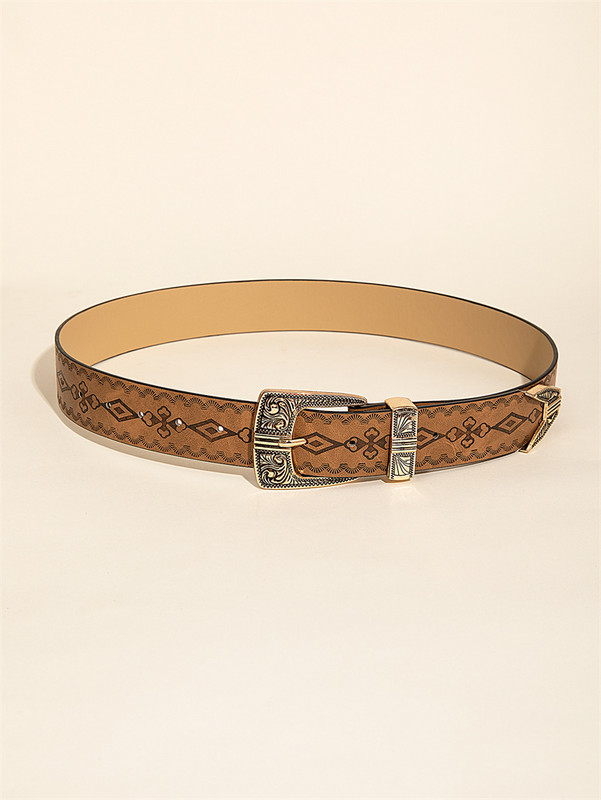 Mintás nyomtatás Retro Y2K övek nők számára Luxus Designer márkájú csatos deréköv Női Pu bőr Hip Hop divatos derékpánt