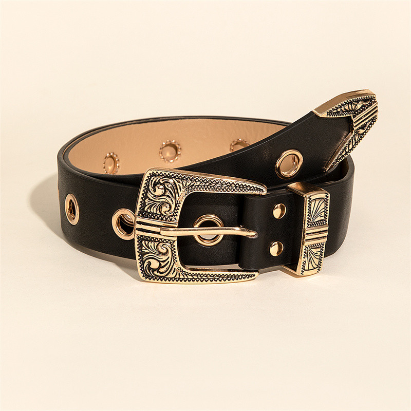 Mintás nyomtatás Retro Y2K övek nők számára Luxus Designer márkájú csatos deréköv Női Pu bőr Hip Hop divatos derékpánt