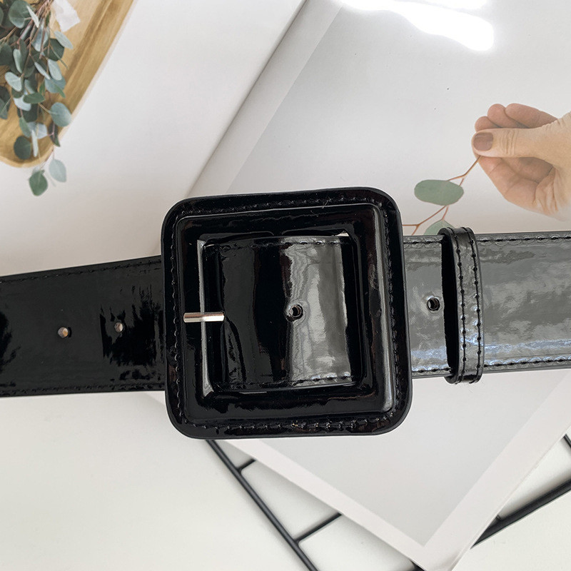 Platus moteriškas juosmens diržas kietos lakinės odos dideli korseto diržai moterims Aukštos kokybės suknelės juosmuo Didelis megztinis Džinsų dirželis raudonas