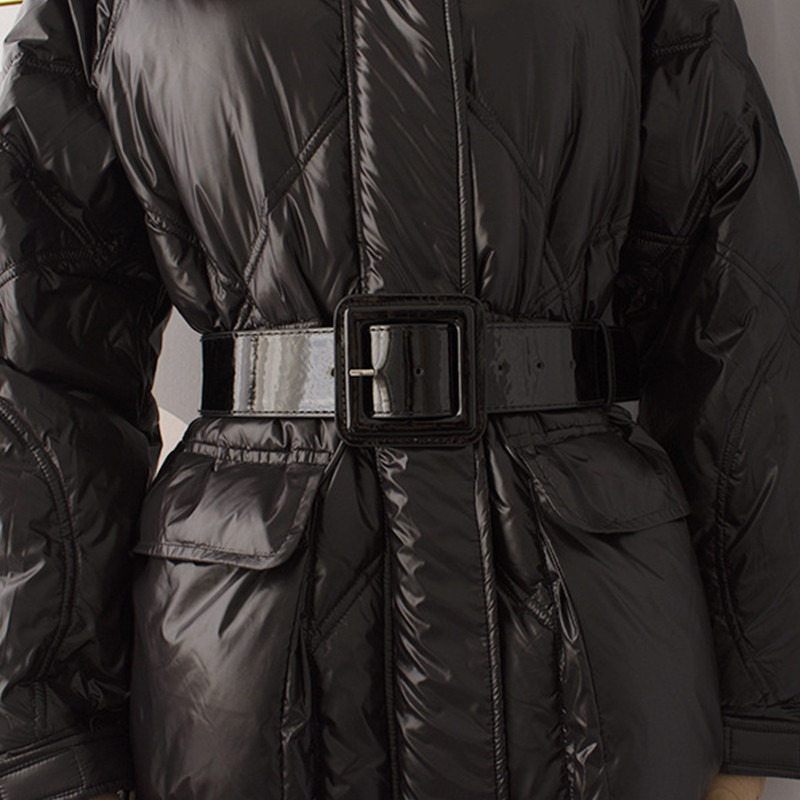 Platus moteriškas juosmens diržas kietos lakinės odos dideli korseto diržai moterims Aukštos kokybės suknelės juosmuo Didelis megztinis Džinsų dirželis raudonas