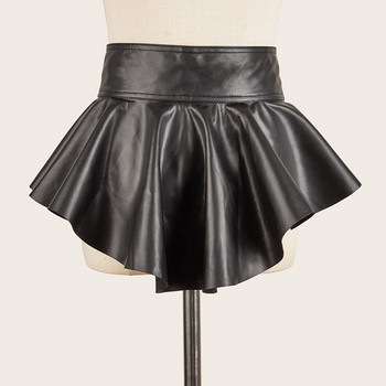 Γυναικεία φαρδιά μαύρη ζώνη κορσέ Μόδα φούστα βολάν Ζώνη φόρεμα κορσέ Ζώνη Peplum μέσης Cummerbunds