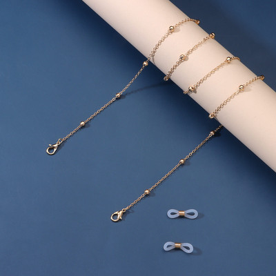 Szemüvegek gyöngy lánc fehér Gyöngyök műanyag Pearl Charm O lánc Homár maszk Akasztó kötél Szilikon hurkok Napszemüveg Kiegészítő