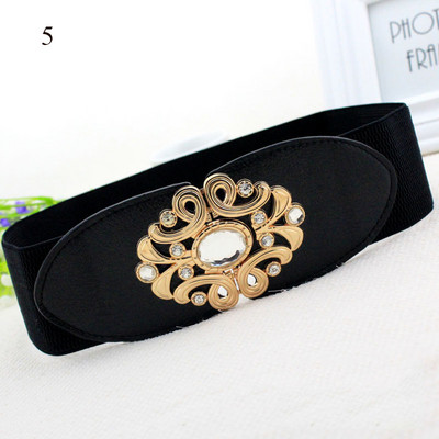 Divat széles derék öv sztreccs arany csatos fűző öv nagy méretű cummerband 65 cm elasztikus fekete derékpánt Vintage 6 cm széles öv