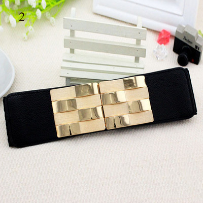 Divat széles derék öv sztreccs arany csatos fűző öv nagy méretű cummerband 65 cm elasztikus fekete derékpánt Vintage 6 cm széles öv