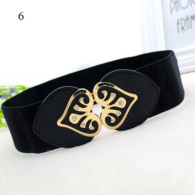 Divat széles derék öv sztreccs arany csatos fűző öv nagy méretű cummerband 65 cm elasztikus fekete derékpánt Vintage 6 cm széles öv