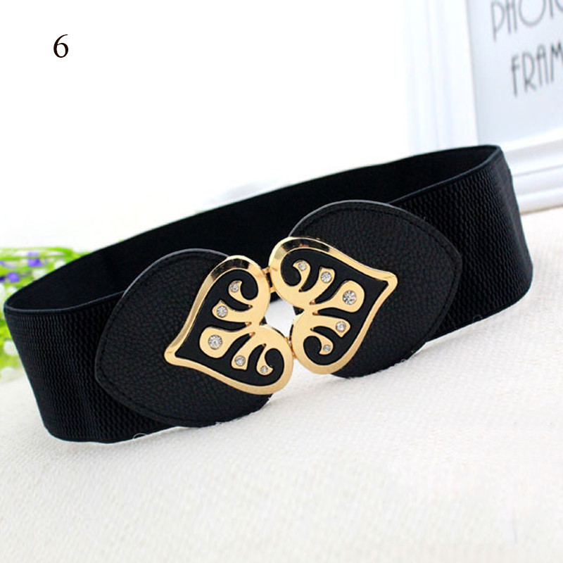 Divat széles derék öv sztreccs arany csatos fűző öv nagy méretű cummerband 65 cm elasztikus fekete derékpánt Vintage 6 cm széles öv