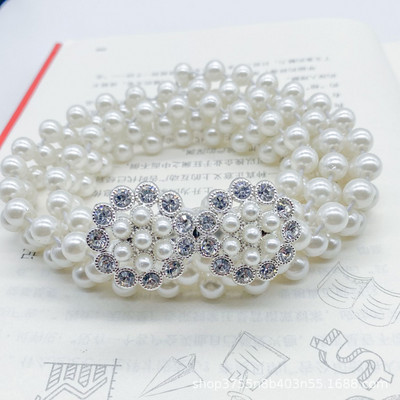 Divatos gyöngy deréklánc női divat strassz, elasztikus ruha derékszíj női tervező vékony derék övek ruházati kiegészítők