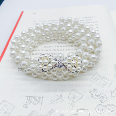 Divatos gyöngy deréklánc női divat strassz, elasztikus ruha derékszíj női tervező vékony derék övek ruházati kiegészítők