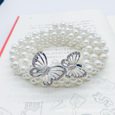 Divatos gyöngy deréklánc női divat strassz, elasztikus ruha derékszíj női tervező vékony derék övek ruházati kiegészítők