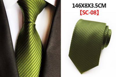 Új csíkos selyem nyakkendő 8 cm luxus Paisley nyakkendő Red Bule lila poliészter nyakkendő férfiaknak Formális üzleti esküvői parti nyakkendő