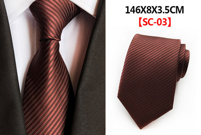 Új csíkos selyem nyakkendő 8 cm luxus Paisley nyakkendő Red Bule lila poliészter nyakkendő férfiaknak Formális üzleti esküvői parti nyakkendő