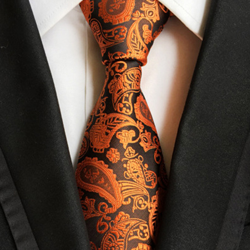 Új csíkos selyem nyakkendő 8 cm luxus Paisley nyakkendő Red Bule lila poliészter nyakkendő férfiaknak Formális üzleti esküvői parti nyakkendő