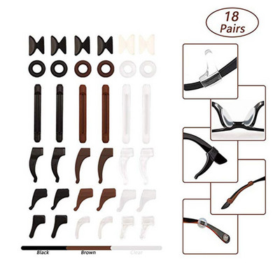 Libisemisvastased silikoonprillid Kõrvakonksud Lastele ja Täiskasvanutele Ümmargused käepidemed Prillid Sport Temple Tips Pehme kõrvakonks