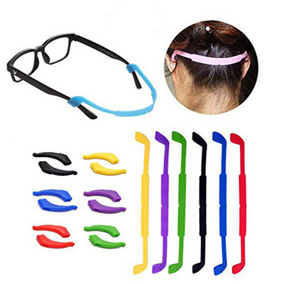 Libisemisvastased silikoonprillid Kõrvakonksud Lastele ja Täiskasvanutele Ümmargused käepidemed Prillid Sport Temple Tips Pehme kõrvakonks