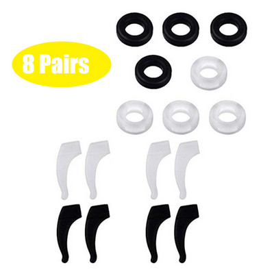 Libisemisvastased silikoonprillid Kõrvakonksud Lastele ja Täiskasvanutele Ümmargused käepidemed Prillid Sport Temple Tips Pehme kõrvakonks