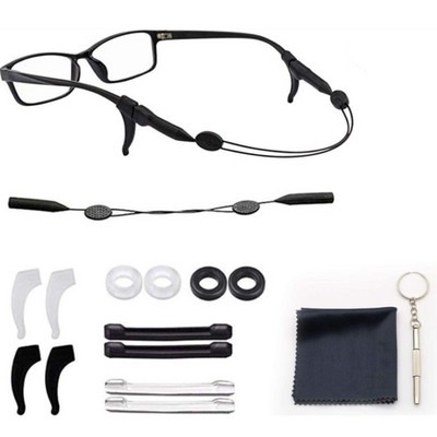 Libisemisvastased silikoonprillid Kõrvakonksud Lastele ja Täiskasvanutele Ümmargused käepidemed Prillid Sport Temple Tips Pehme kõrvakonks