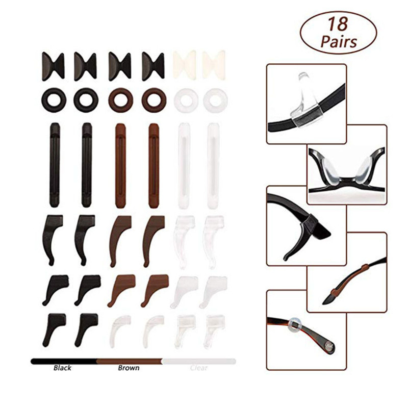 Libisemisvastased silikoonprillid Kõrvakonksud Lastele ja Täiskasvanutele Ümmargused käepidemed Prillid Sport Temple Tips Pehme kõrvakonks