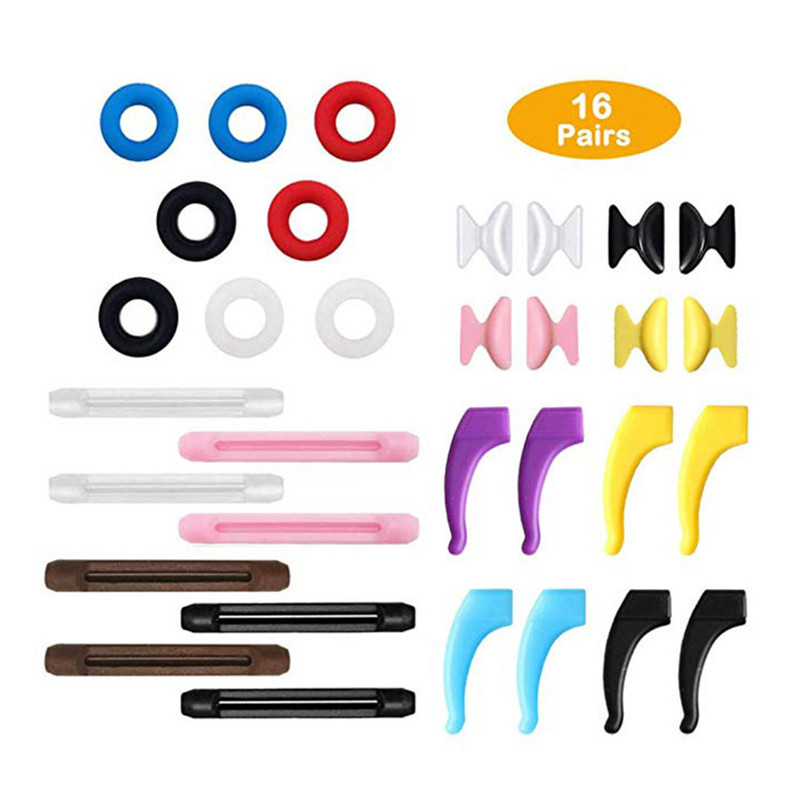 Libisemisvastased silikoonprillid Kõrvakonksud Lastele ja Täiskasvanutele Ümmargused käepidemed Prillid Sport Temple Tips Pehme kõrvakonks