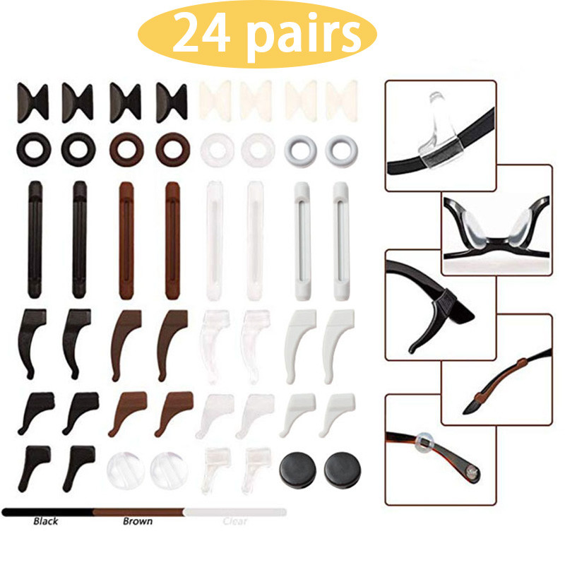 Libisemisvastased silikoonprillid Kõrvakonksud Lastele ja Täiskasvanutele Ümmargused käepidemed Prillid Sport Temple Tips Pehme kõrvakonks