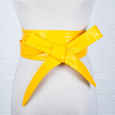 Női fűzős öv Új, csokorkötős övek nőknek, hosszabb kötésű derékpánt nyakkendők Csokor Női ruha Dekoráció Divat Pu széles öv