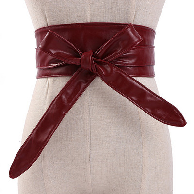 Női fűzős öv Új, csokorkötős övek nőknek, hosszabb kötésű derékpánt nyakkendők Csokor Női ruha Dekoráció Divat Pu széles öv