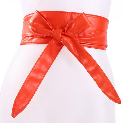 Női fűzős öv Új, csokorkötős övek nőknek, hosszabb kötésű derékpánt nyakkendők Csokor Női ruha Dekoráció Divat Pu széles öv