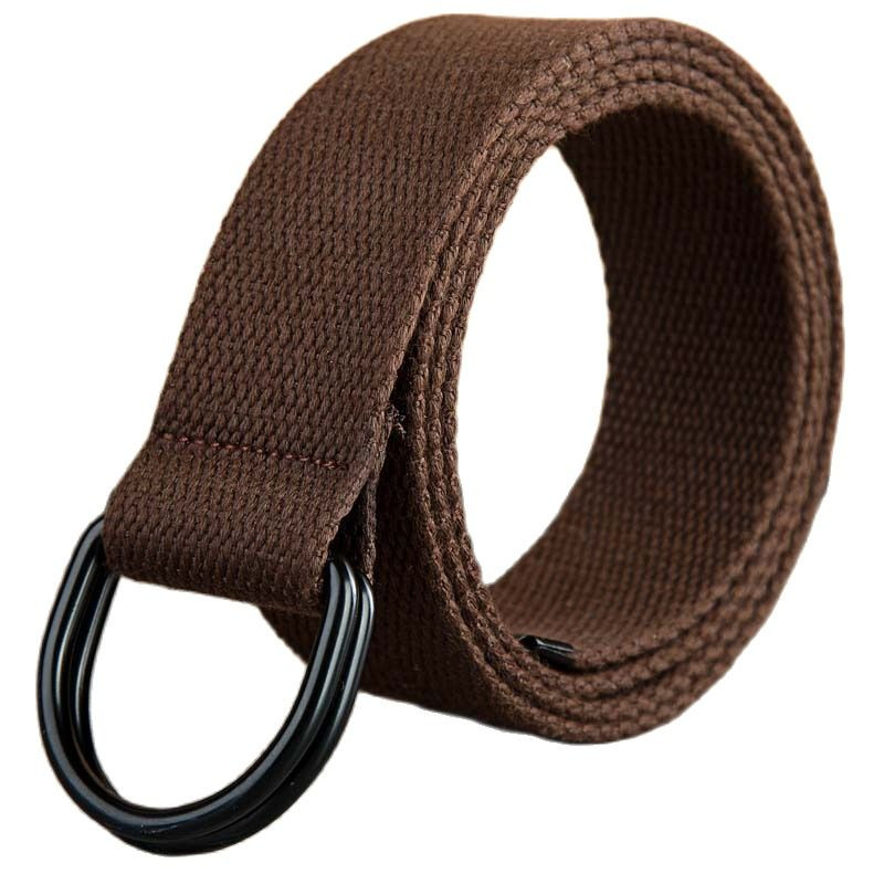 160 cm-es, klasszikus, egyszerű stílusú, hétköznapi nadrág D-gombos diák dupla gyűrűs vászon női és férfi meghosszabbított öv