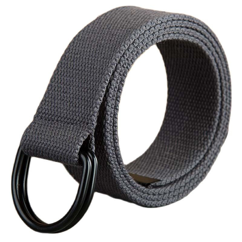 160 cm-es, klasszikus, egyszerű stílusú, hétköznapi nadrág D-gombos diák dupla gyűrűs vászon női és férfi meghosszabbított öv