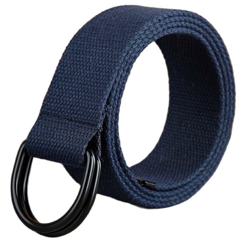 160 cm-es, klasszikus, egyszerű stílusú, hétköznapi nadrág D-gombos diák dupla gyűrűs vászon női és férfi meghosszabbított öv