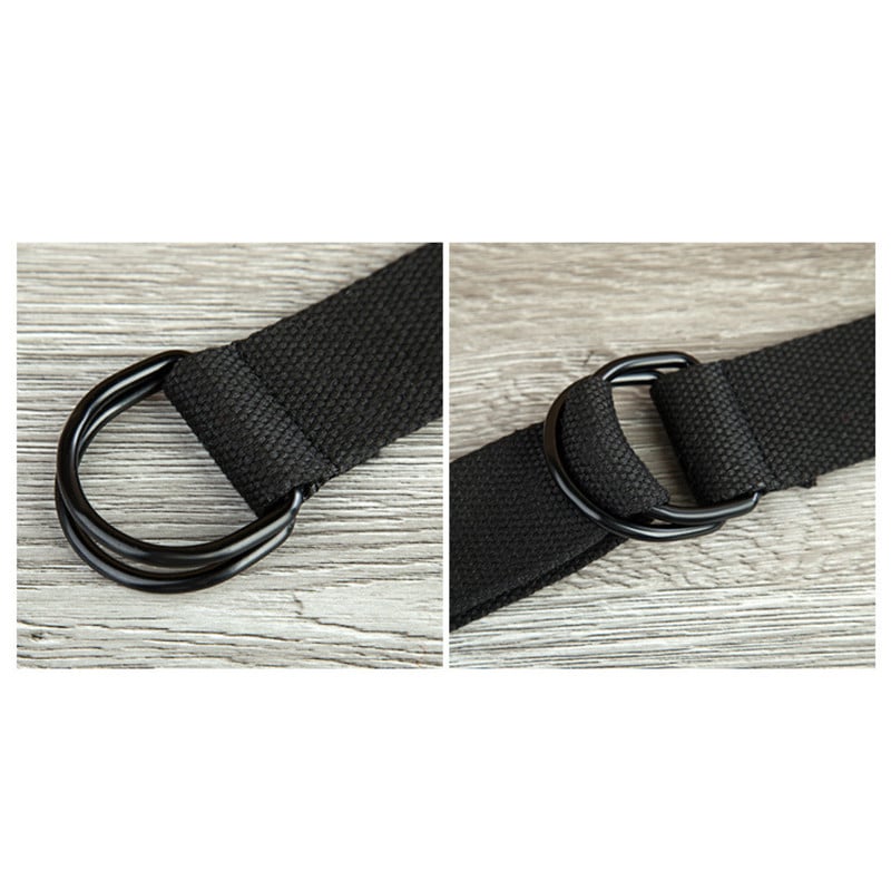 160 cm-es, klasszikus, egyszerű stílusú, hétköznapi nadrág D-gombos diák dupla gyűrűs vászon női és férfi meghosszabbított öv