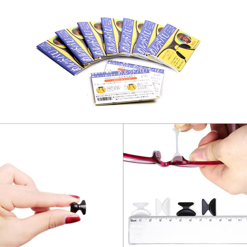 Hasznos 5 pár/tétel puha, csúszásmentes szilikon orrpárna szemüveghez szemüveghez napszemüveg orrpárna olvasószemüveghez tartozékai