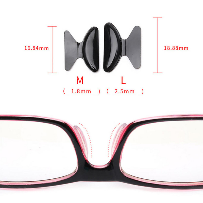 Hasznos 5 pár/tétel puha, csúszásmentes szilikon orrpárna szemüveghez szemüveghez napszemüveg orrpárna olvasószemüveghez tartozékai