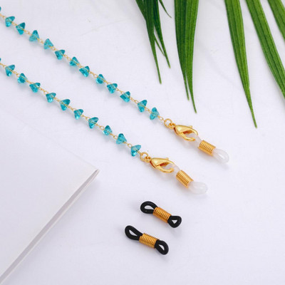 Teamer kristálygyöngyös szemüveglánc női divatos zsinór Arany színű fém napszemüveg láncok szíj zsinór lógó nyaktartó