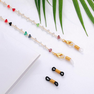 Teamer kristálygyöngyös szemüveglánc női divatos zsinór Arany színű fém napszemüveg láncok szíj zsinór lógó nyaktartó