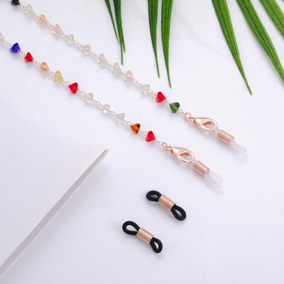 Teamer kristálygyöngyös szemüveglánc női divatos zsinór Arany színű fém napszemüveg láncok szíj zsinór lógó nyaktartó