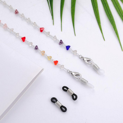 Teamer kristálygyöngyös szemüveglánc női divatos zsinór Arany színű fém napszemüveg láncok szíj zsinór lógó nyaktartó