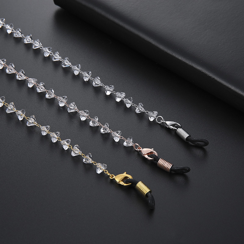 Teamer kristálygyöngyös szemüveglánc női divatos zsinór Arany színű fém napszemüveg láncok szíj zsinór lógó nyaktartó