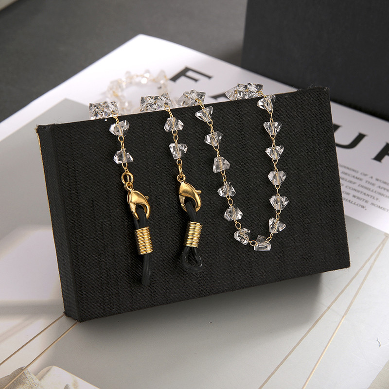 Teamer kristálygyöngyös szemüveglánc női divatos zsinór Arany színű fém napszemüveg láncok szíj zsinór lógó nyaktartó