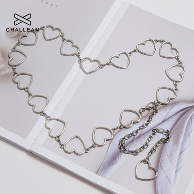 Női divat kör fém lánc öv arany ezüst szív rojtok gyűrű derék lánc ruhák övek női csípő új ketting riem 365