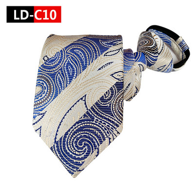 8 cm-es férfi divat lusta cipzáras előre megkötött nyakkendő Paisley virágos kockás csíkos pontok nyakkendők úri parti ruha esküvői nyakkendő