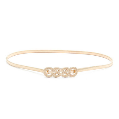 Elasztikus fém deréköv arany virágos levél alakú öv női tervezői ruhák sztreccs vékony pántos női állítható derékpánt