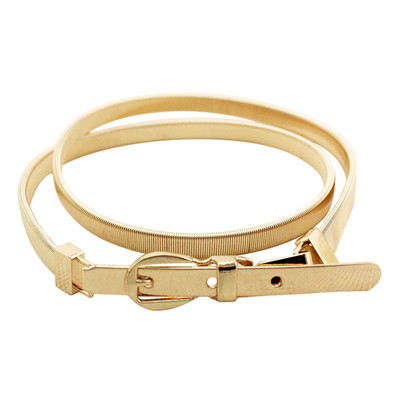 Elasztikus fém deréköv arany virágos levél alakú öv női tervezői ruhák sztreccs vékony pántos női állítható derékpánt