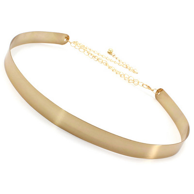 Női divatos, állítható fém öves női ruha luxus Bling arany ezüst tükör vintage derékpánt deréklánccal